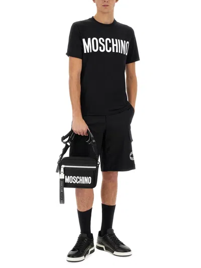 Moschino Logo Cargo Shorts With Pockets And Loops