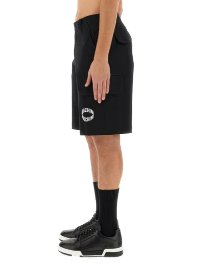 Moschino Logo Cargo Shorts With Pockets And Loops