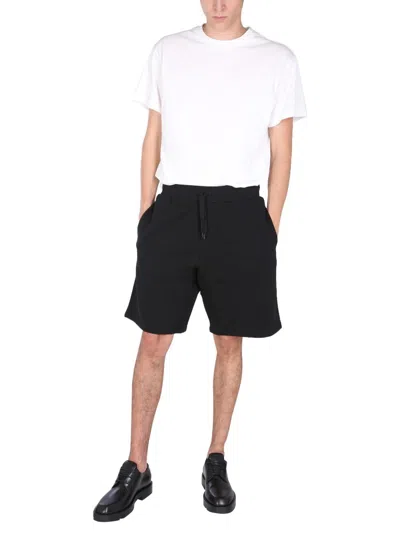 Moschino Bermuda With Logo Embroidered In Black