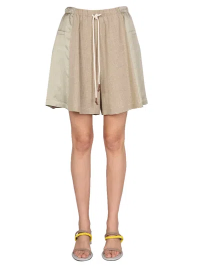 Alysi Bermuda With Tartan Motif In Neutral