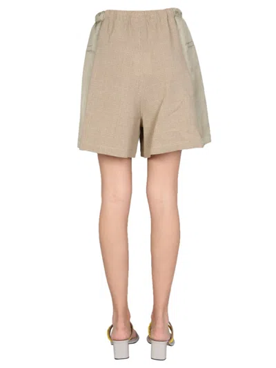 Alysi Bermuda With Tartan Motif In Neutral