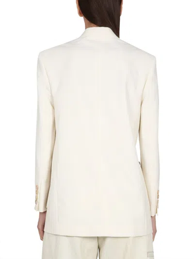 Palm Angels Blazer With Knit Detail In Neutral