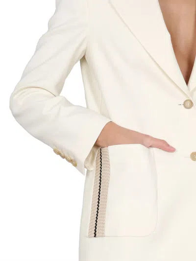 Palm Angels Blazer With Knit Detail In Neutral