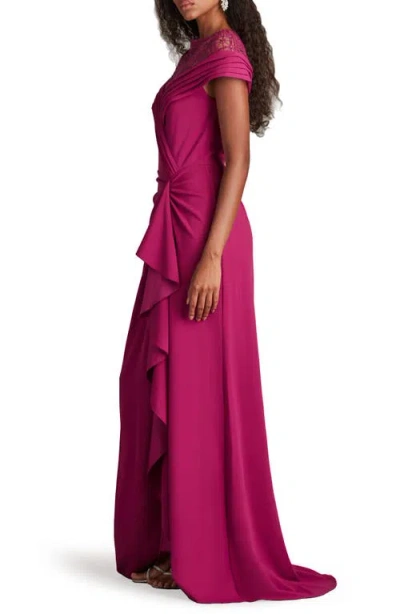 Tadashi Shoji Chr25375lb Long Formal Ruffle Mother Of The Bride Dress In Pink