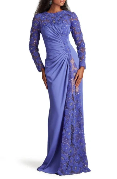 Tadashi Shoji Sequin Floral Embellished Long Sleeve Gown In Multi