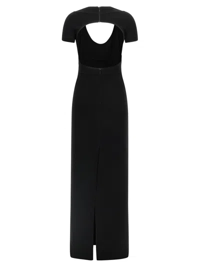 Dsquared2 Fitted Long Dress Round Neckline In Black