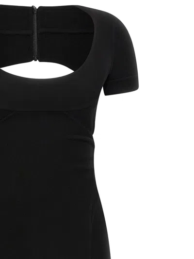 Dsquared2 Fitted Long Dress Round Neckline In Black