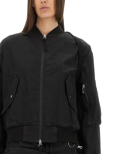 Helmut Lang Bomber In Black Cotton In Black