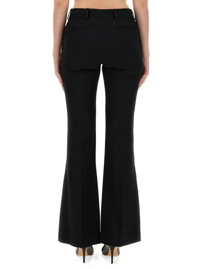 Nina Ricci Flared Leg Trousers Belt Loops In Black