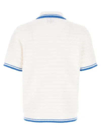 Casablanca White Shirt With Classic Collar And Chest Logo Patch In Cotton Man In White