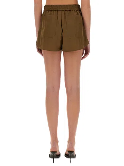 Helmut Lang Boxer Shorts With Pleats In Green
