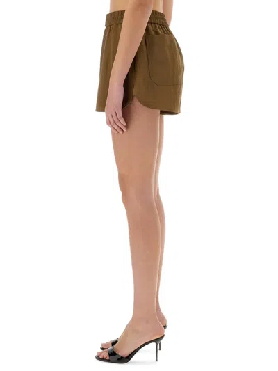 Helmut Lang Boxer Shorts With Pleats In Green