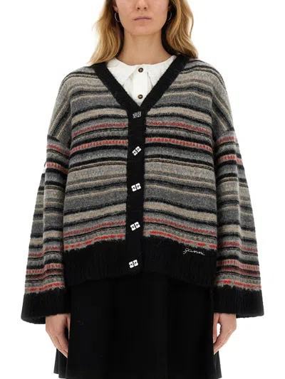 Ganni Boxy Fit Cardigan In Black