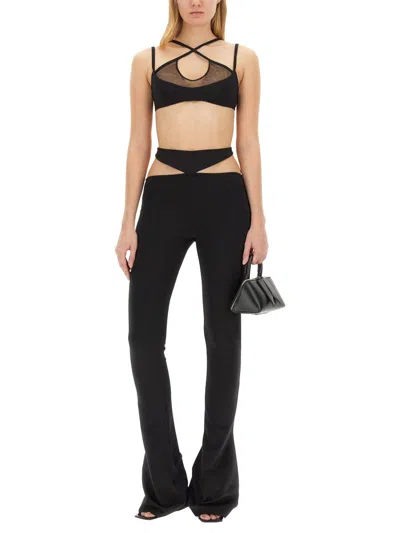 Attico Amos Criss-cross Bralette Top In Black