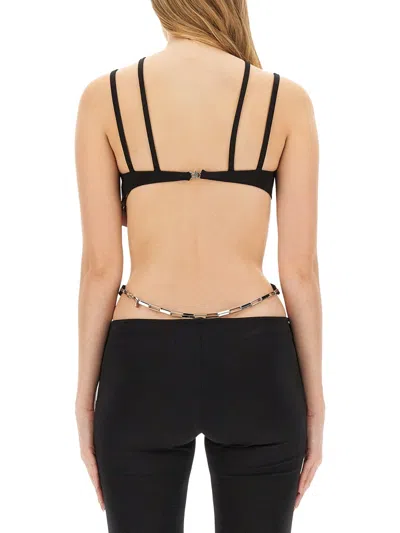 Attico Amos Criss-cross Bralette Top In Black