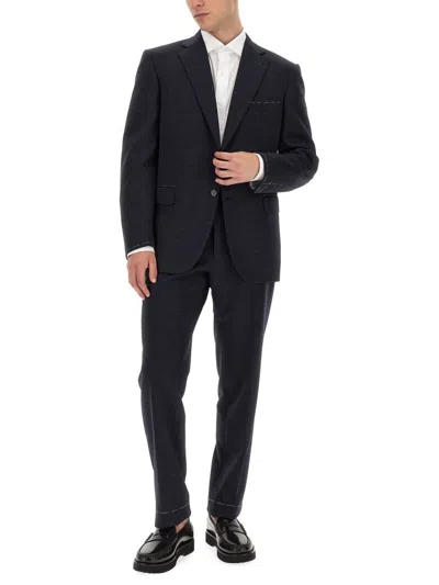 Brioni British Single-breasted Suit In Black