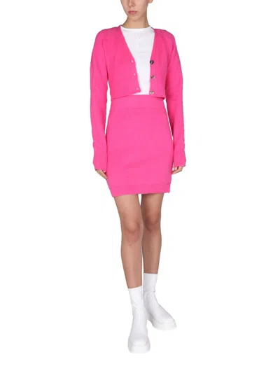 Helmut Lang Pink Mini Skirt With Elastic Waistband In Pink