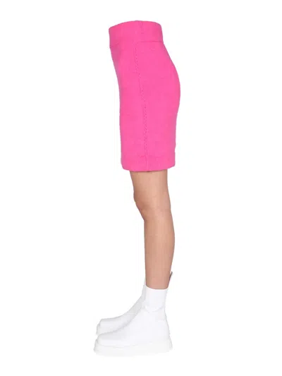 Helmut Lang Pink Mini Skirt With Elastic Waistband In Pink
