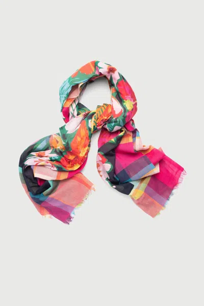 Saachi Women's Floral Plaid Scarf