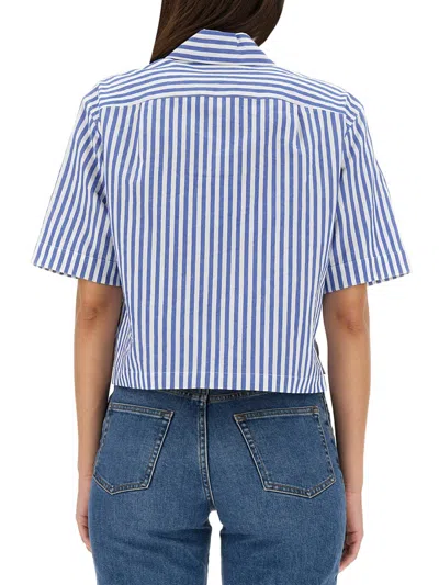 Margaret Howell Candy Stripe Shirt In Multi