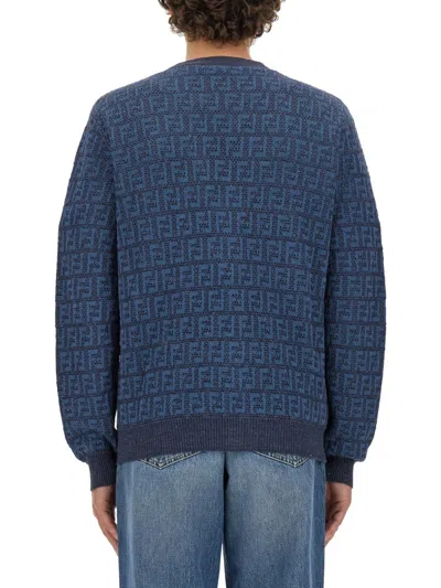 Fendi Ff Cardigan In Blue
