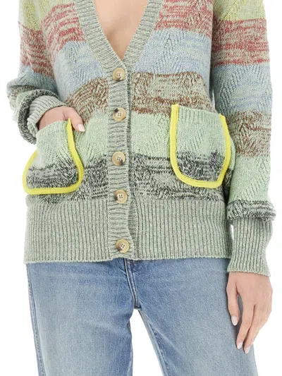 Cormio V-neck Oversize Knitwear Front Pockets In Green