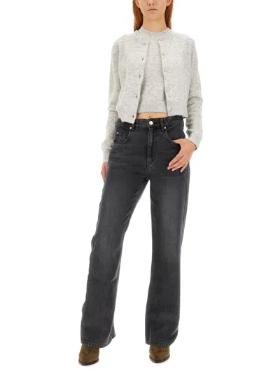 Isabel Marant Étoile Buttoned Straight Hem Knitted Cardigan In Gray