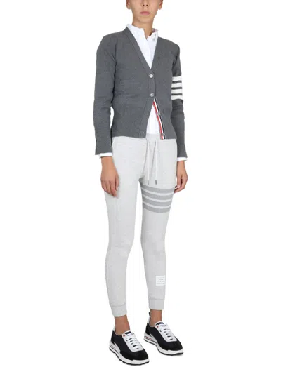 Thom Browne 4-bar Merino Wool Cardigan In Blue