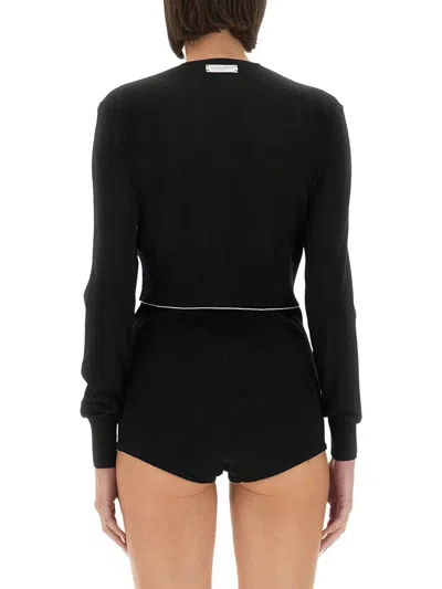Jacquemus Cropped Cardigan With Button-down Front And Ribbed Hem In Black