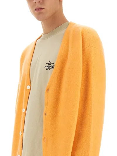 Stussy Cardigan With Buttons In Orange