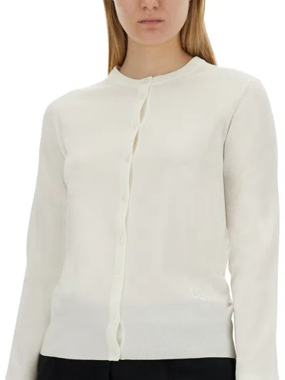 Dolce & Gabbana Cardigan With Lace Inlays In White