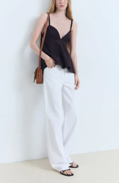 Mango Faux Leather Shoulder Bag In Brown