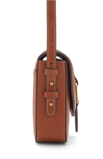 Mango Faux Leather Shoulder Bag In Brown