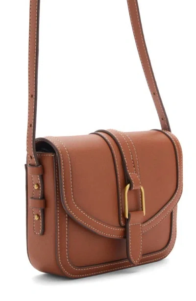 Mango Faux Leather Shoulder Bag In Brown