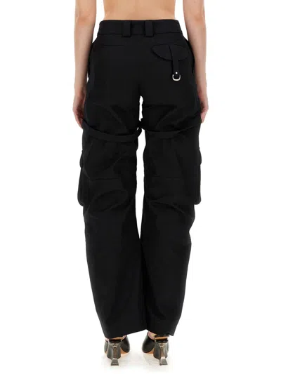 Off-white Cotton Cargo Trousers In Black