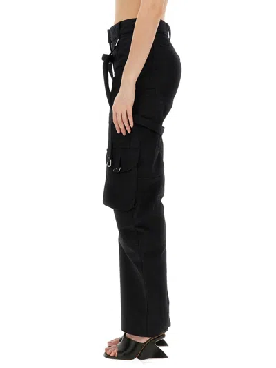 Off-white Cotton Cargo Trousers In Black