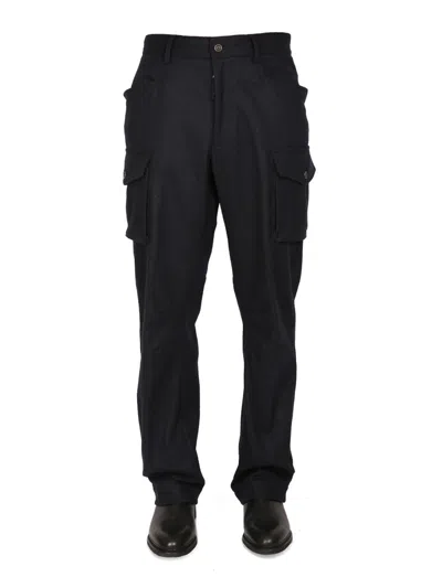 Lardini Trousers Utility Multiple Pockets In Blue