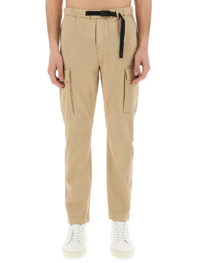 Woolrich Cargo Trousers Featuring Belt And Tapered Leg In Neutral