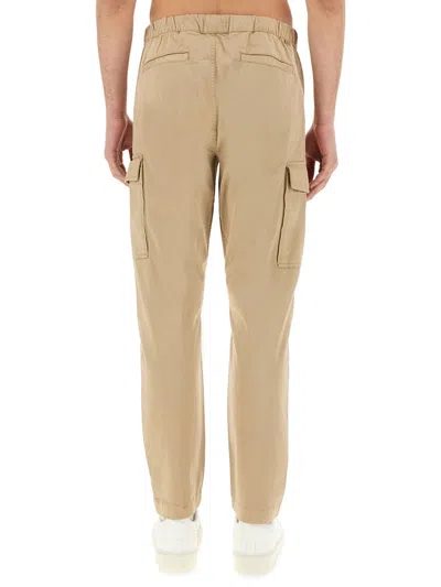 Woolrich Cargo Trousers Featuring Belt And Tapered Leg In Neutral