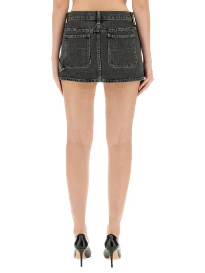 Helmut Lang Black Carpenter Denim Miniskirt In Black
