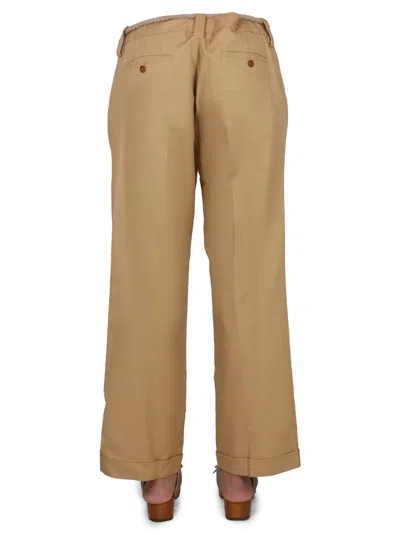 Jejia Carlo Cotton Trousers In Brown