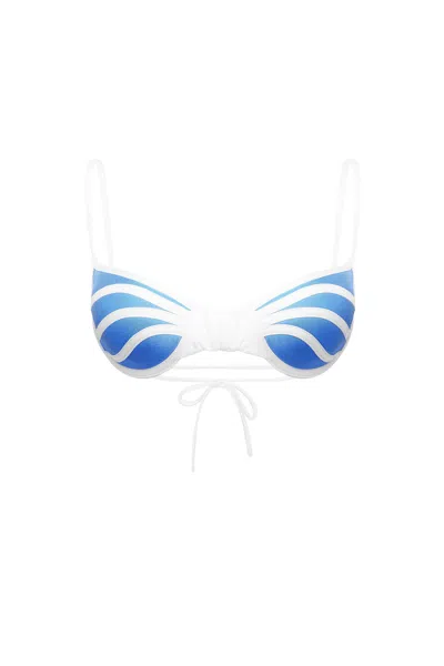God Save Queens Allure Contrast-panel Underwired Bikini Top In White