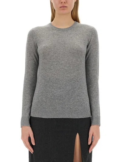 Theory Grey Cashmere Sweater In Gray