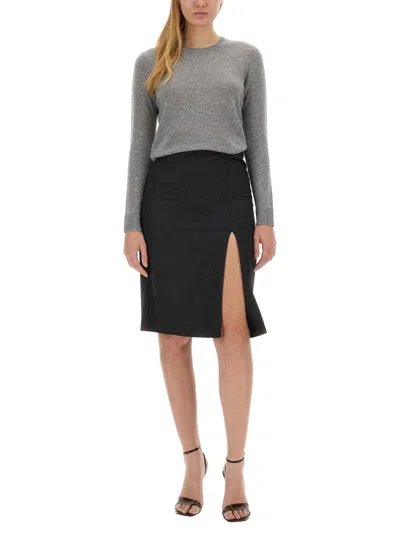 Theory Grey Cashmere Sweater In Gray