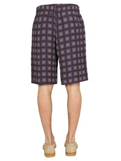 Needles Check Print Bermuda In Purple