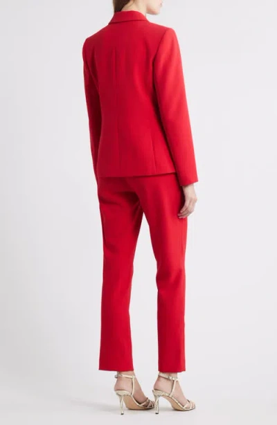 Tahari Asl One-button Crepe Jacket In Red
