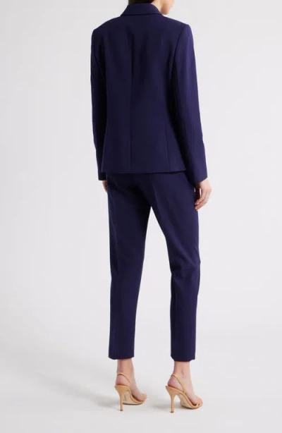 Tahari Asl One-button Crepe Jacket In Blue
