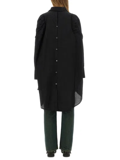 Our Legacy Gale Dress With Cuffed Sleeves And Loose Fit In Black