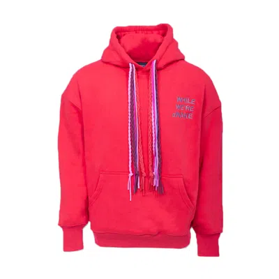 While We're Awake Women's Dark Multi String Red Hoodie In Red
