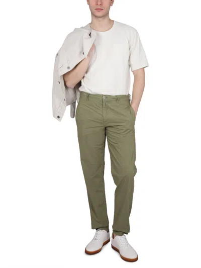 Aspesi Tailored Trousers With Pockets And Loops In Green